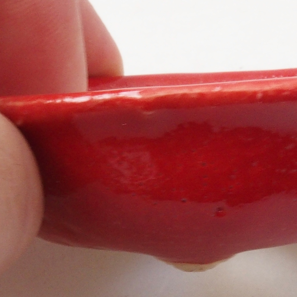 Mini cuenco bonsái 7 x 7 x 2 cm, color rojo