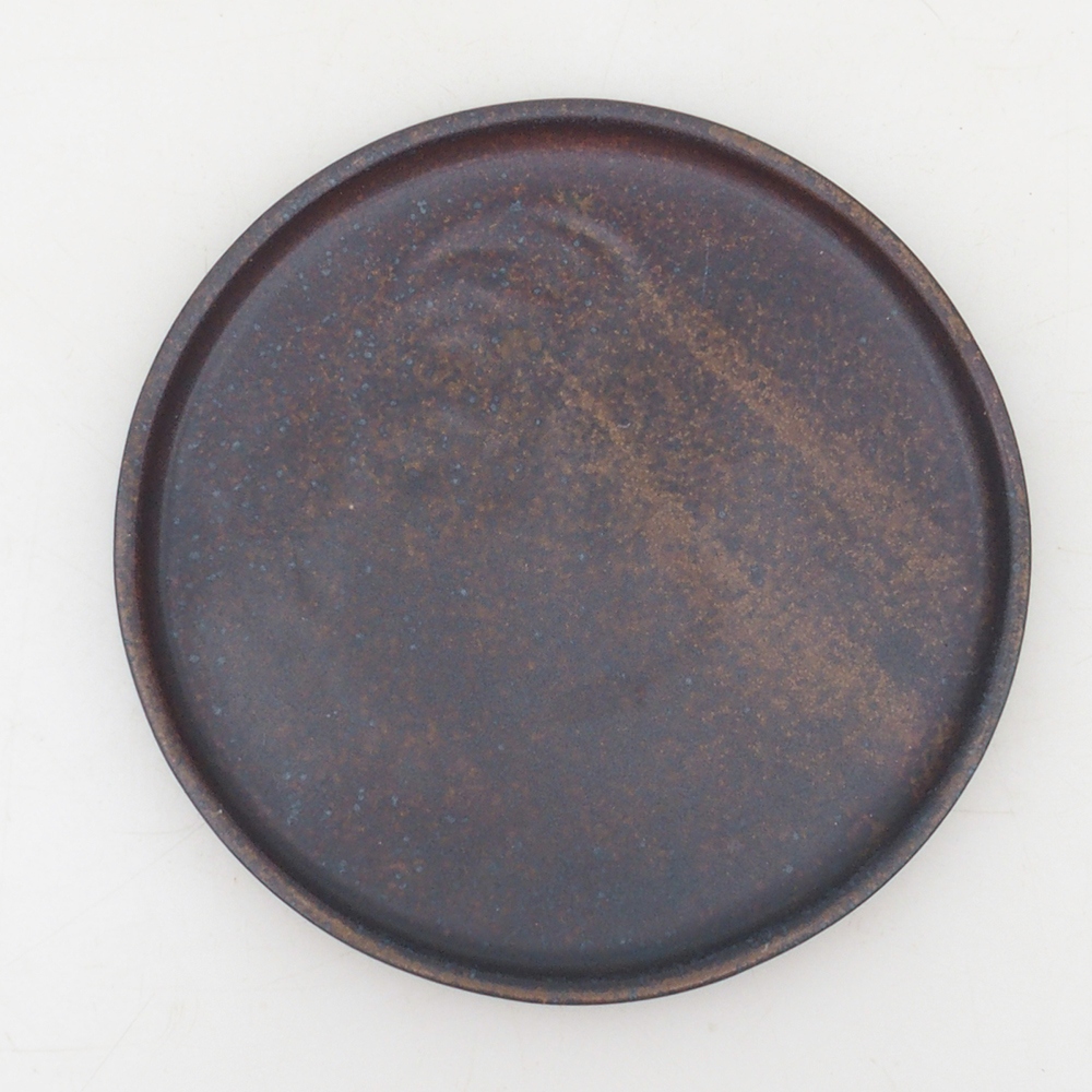 Consola redonda para bonsái D6-L - 13,5 x 13,5 x 1 cm - marrón