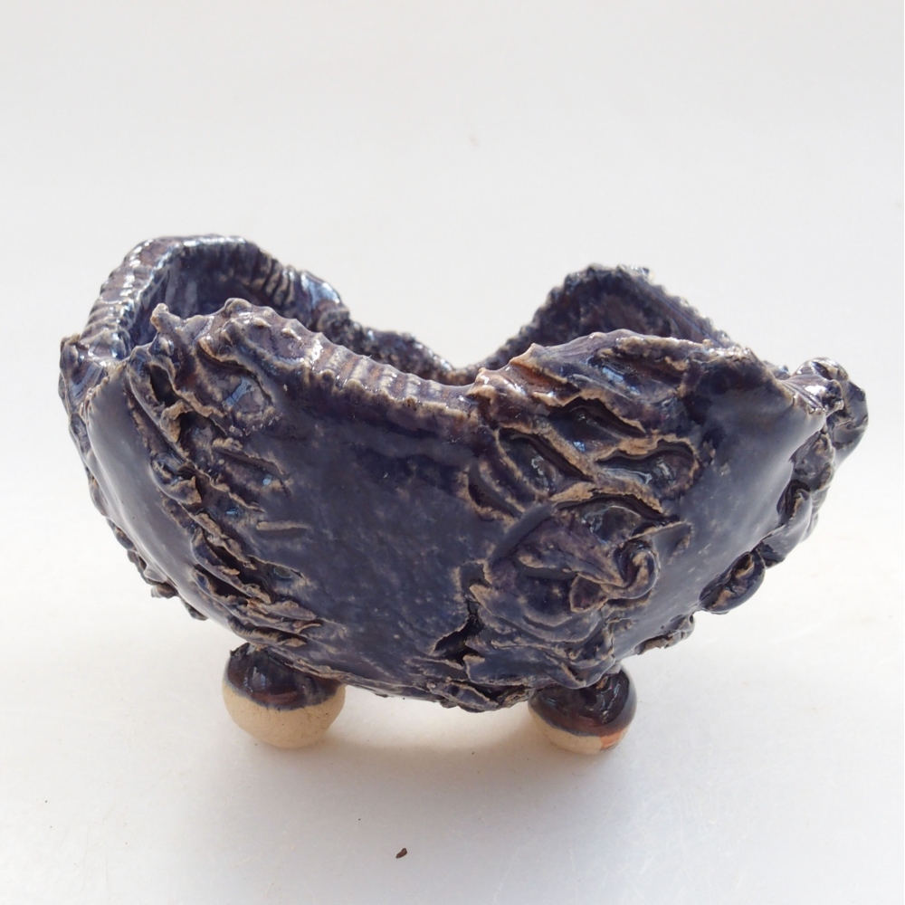 Concha de cerámica 7 x 7 x 5 cm , color azul