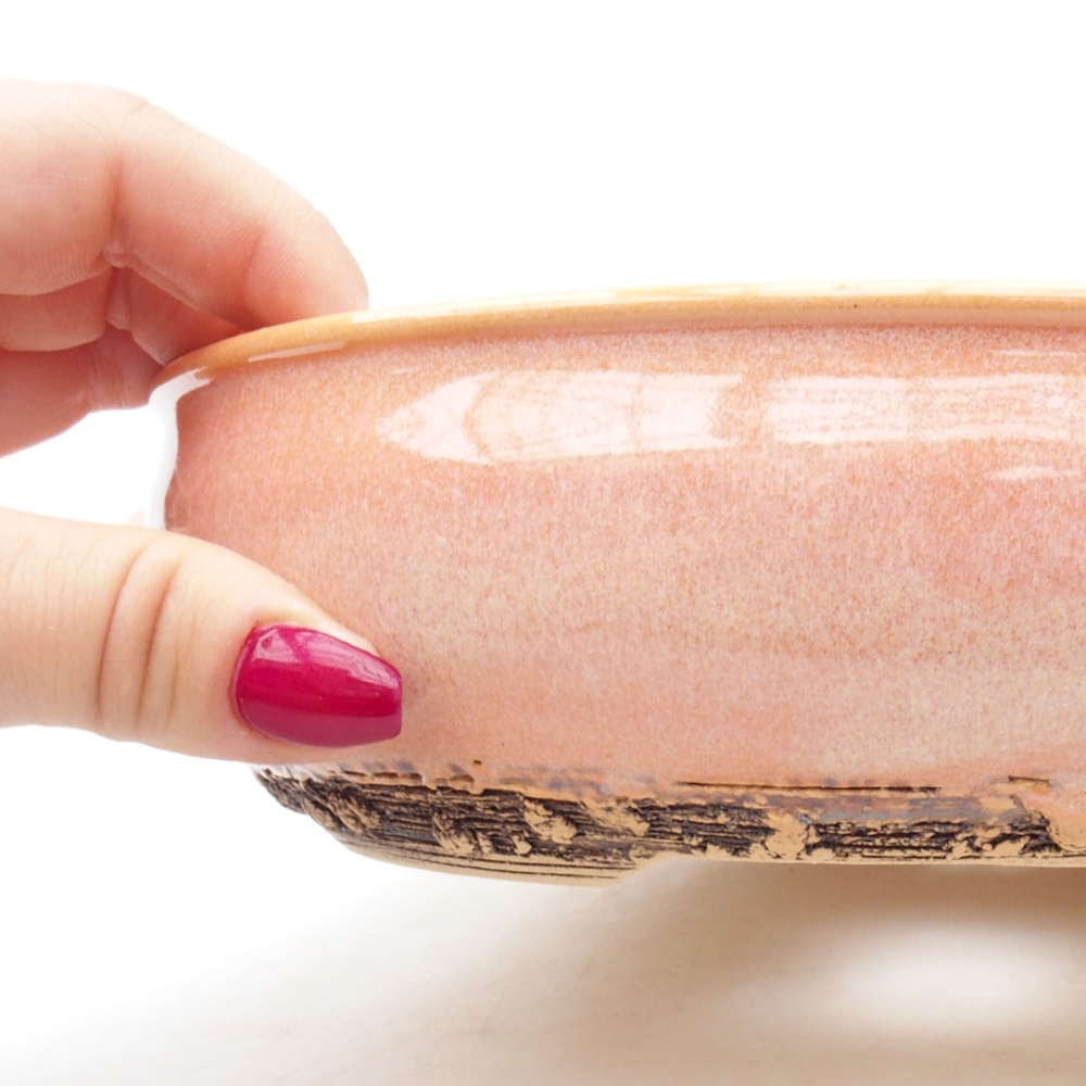 Cuenco bonsái de cerámica 20 x 20 x 5,5 cm, rosa