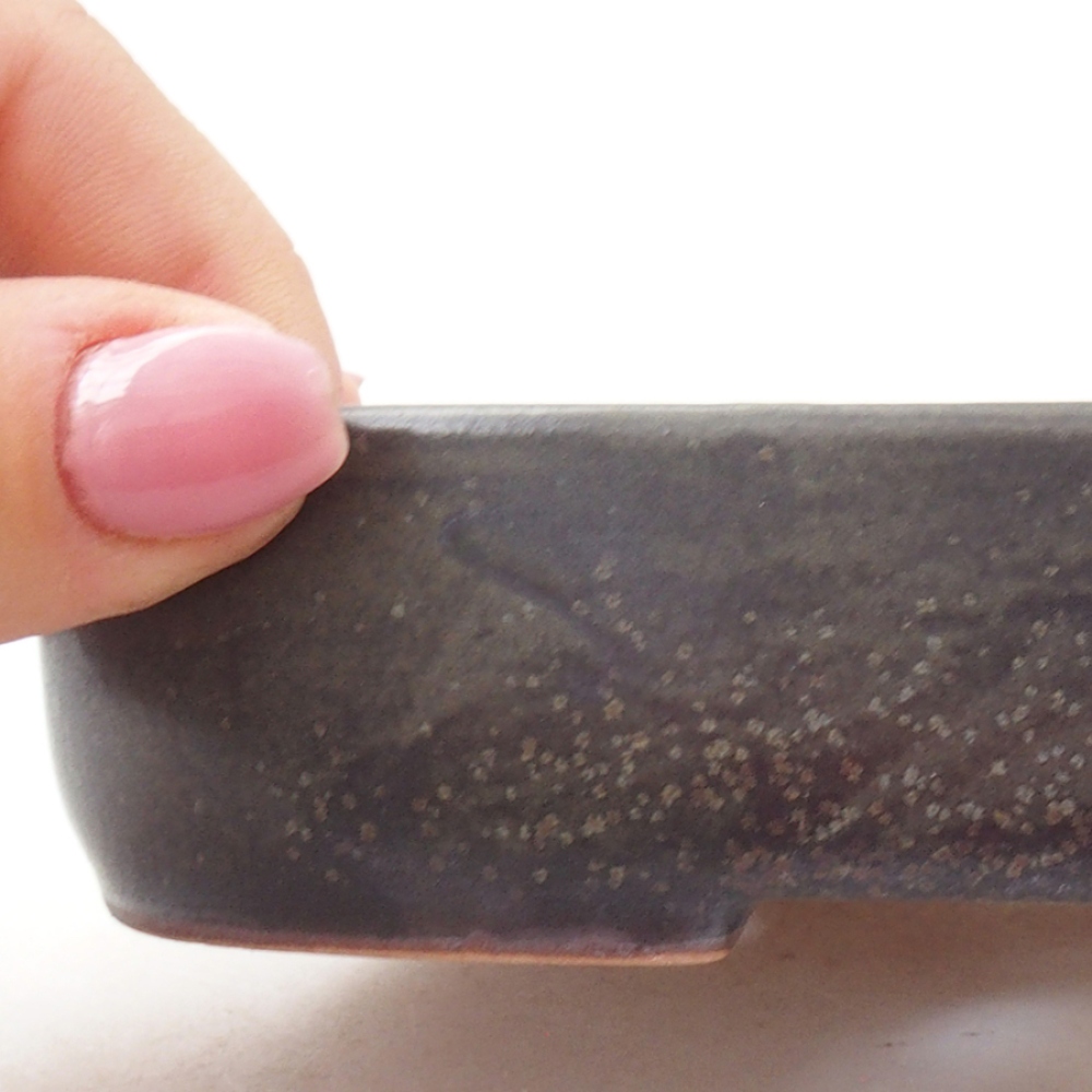 Cuenco bonsái de cerámica 16 x 11 x 3,5 cm, gris