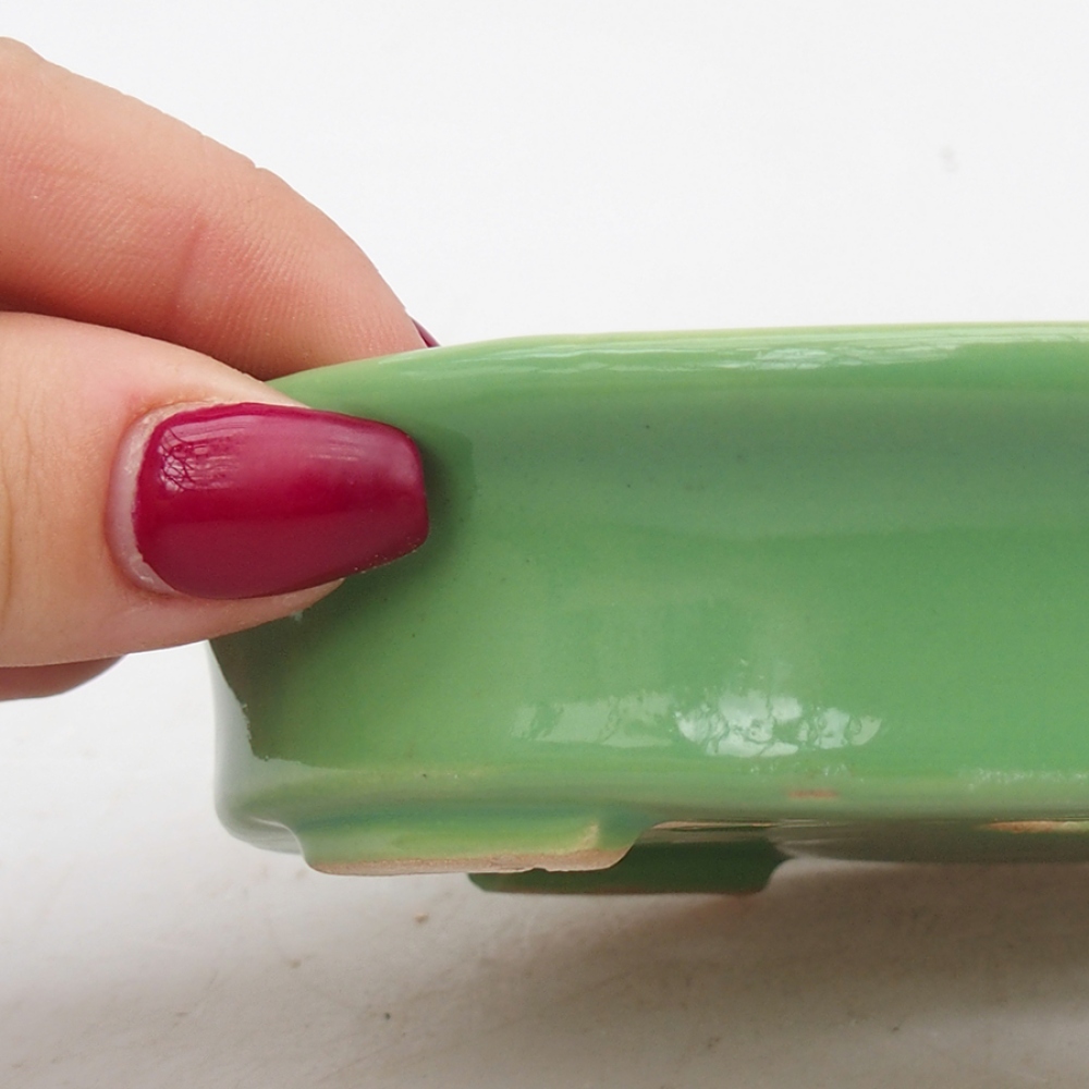 Cuenco bonsái de cerámica 13 x 10,5 x 3 cm, verde