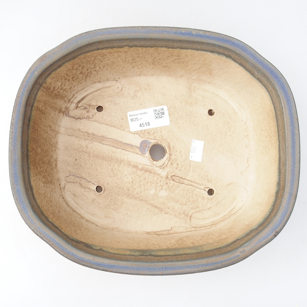 Cuenco bonsái de cerámica 24 x 21 x 7,5 cm, color azul