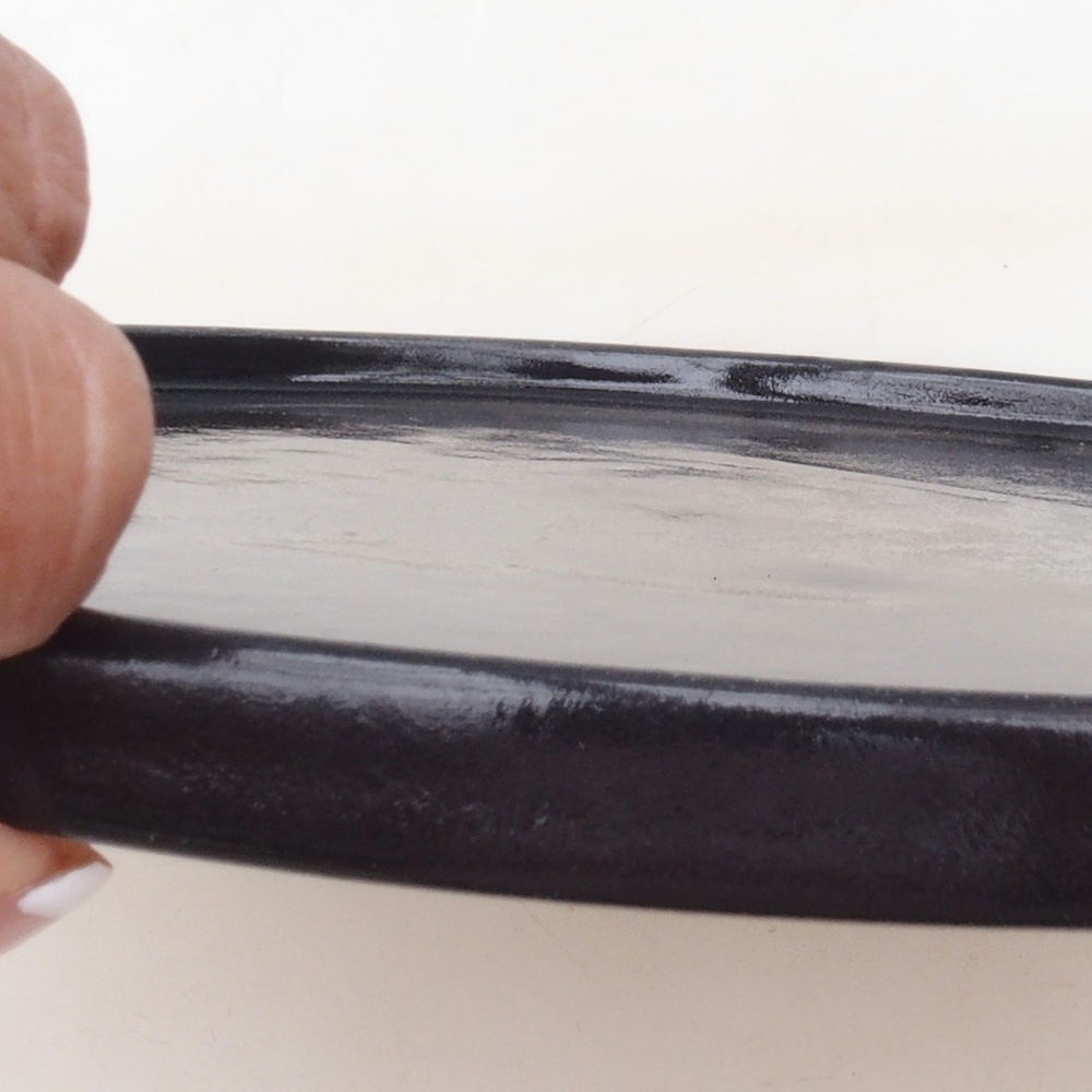 Consola redonda para bonsái D7-M - 24,5 x 24,5 x 1 cm - negra