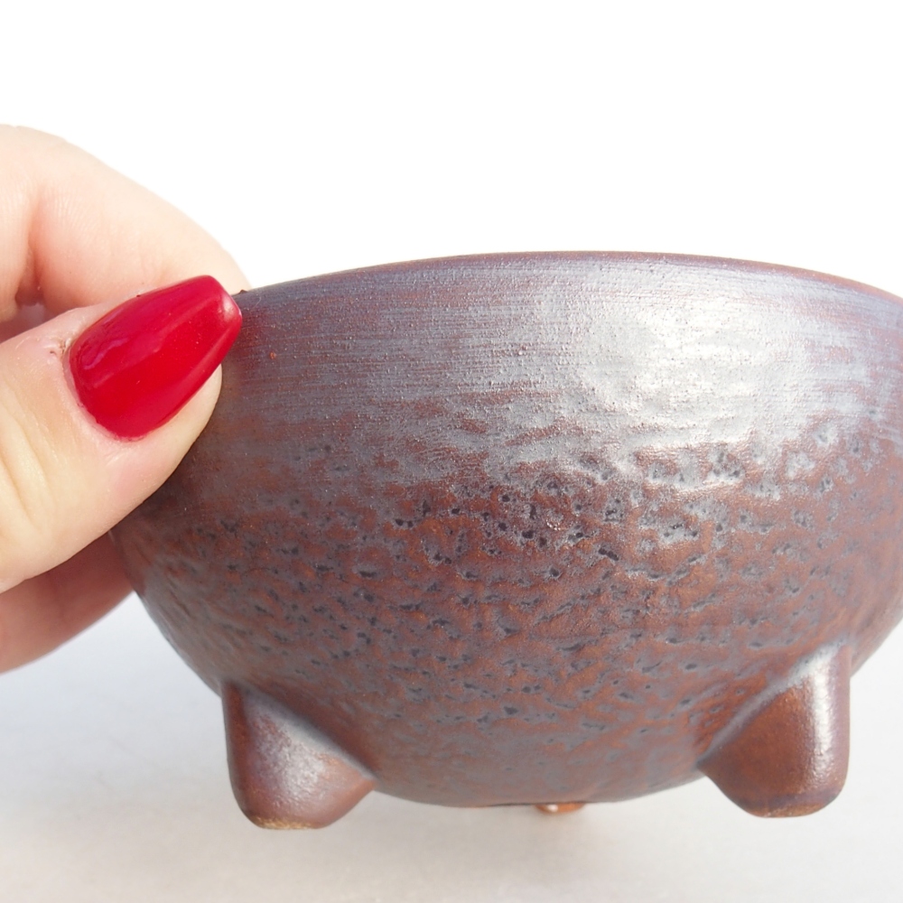 Cuenco bonsái de cerámica 10 x 10 x 5 cm, color metálico