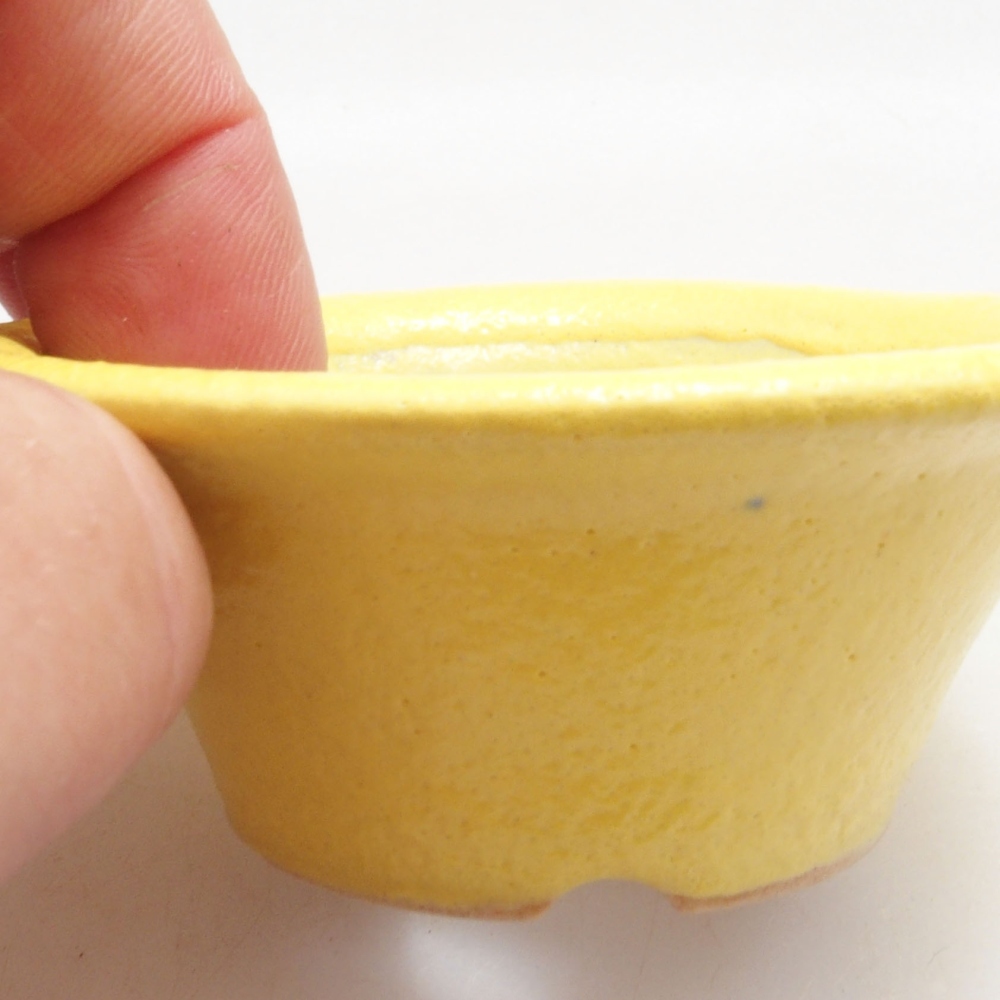 Cuenco bonsái de cerámica 7 x 7 x 2,5 cm, amarillo