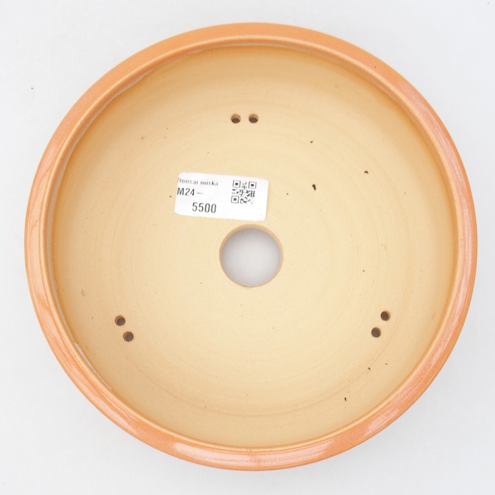 Cuenco bonsái de cerámica 17,5 x 17,5 x 5 cm, naranja