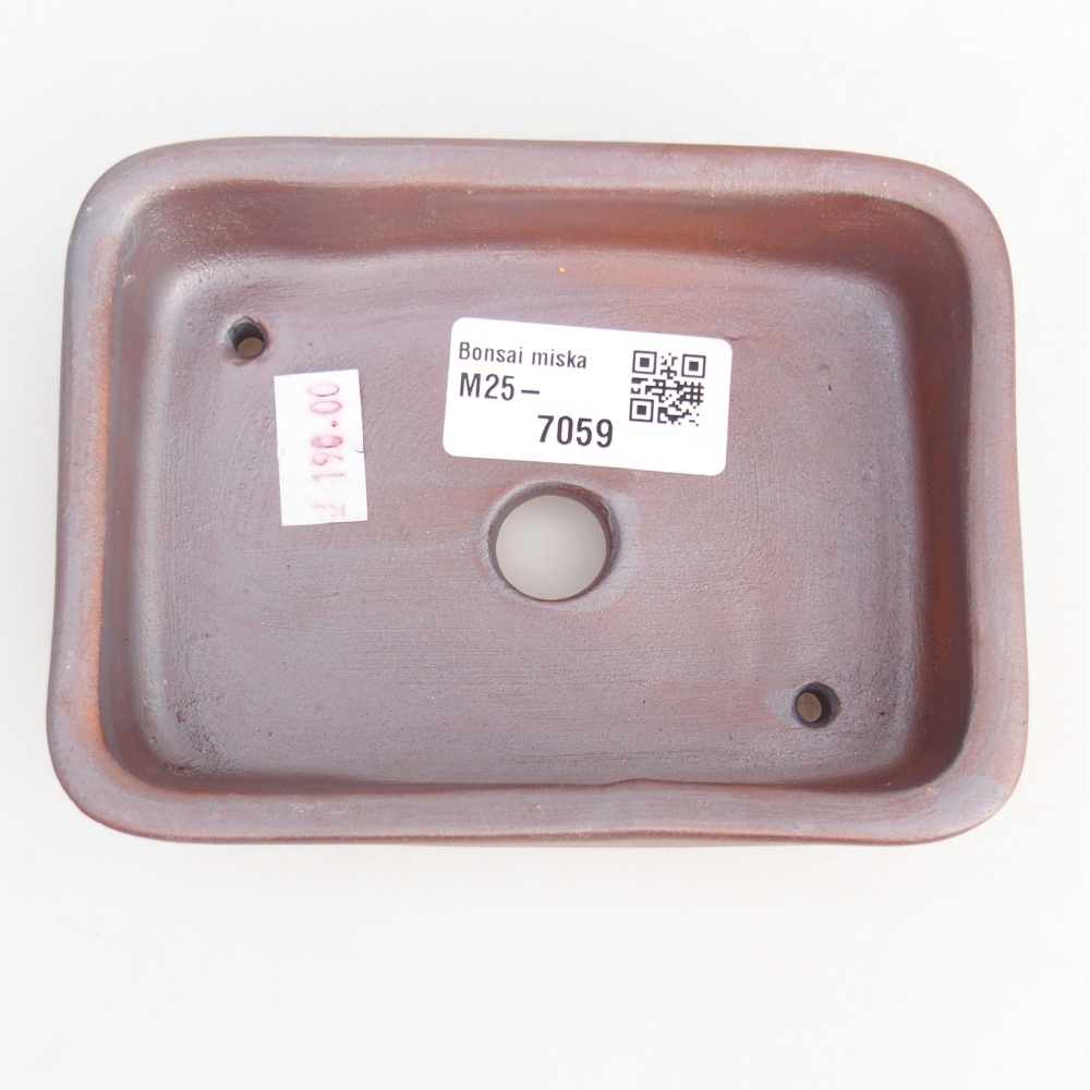 Cuenco bonsái de cerámica 12,5 x 9,5 x 3,5 cm, color metálico