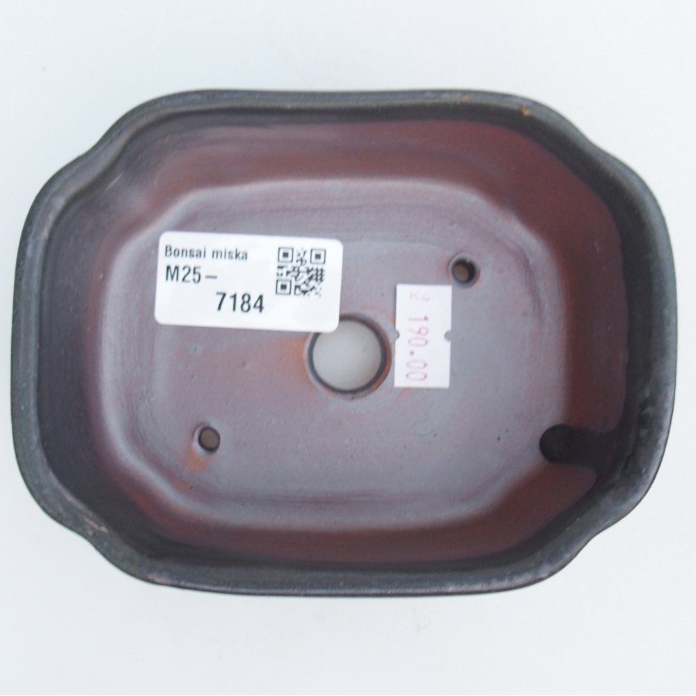 Cuenco bonsái de cerámica 12,5 x 9,5 x 4,5 cm, gris