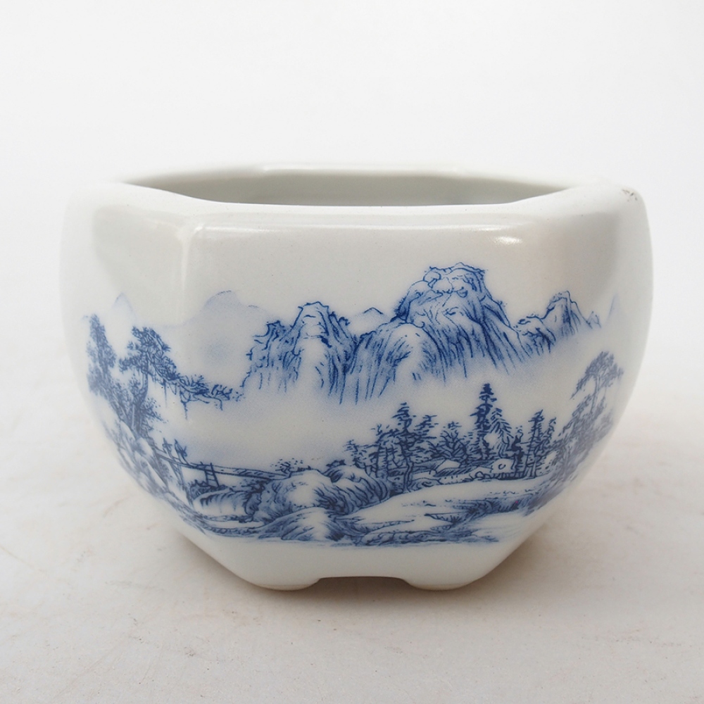 Cuenco bonsái de cerámica 10 x 9 x 6 cm, color blanco