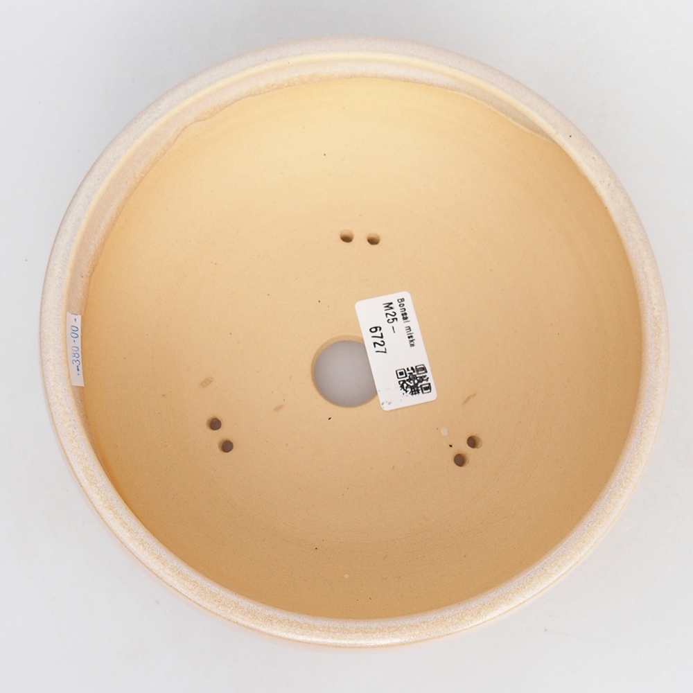 Cuenco bonsái de cerámica 18,5 x 18,5 x 7,5 cm, color beige