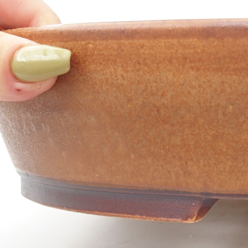 Cuenco bonsái de cerámica 24 x 28 x 6 cm, marrón