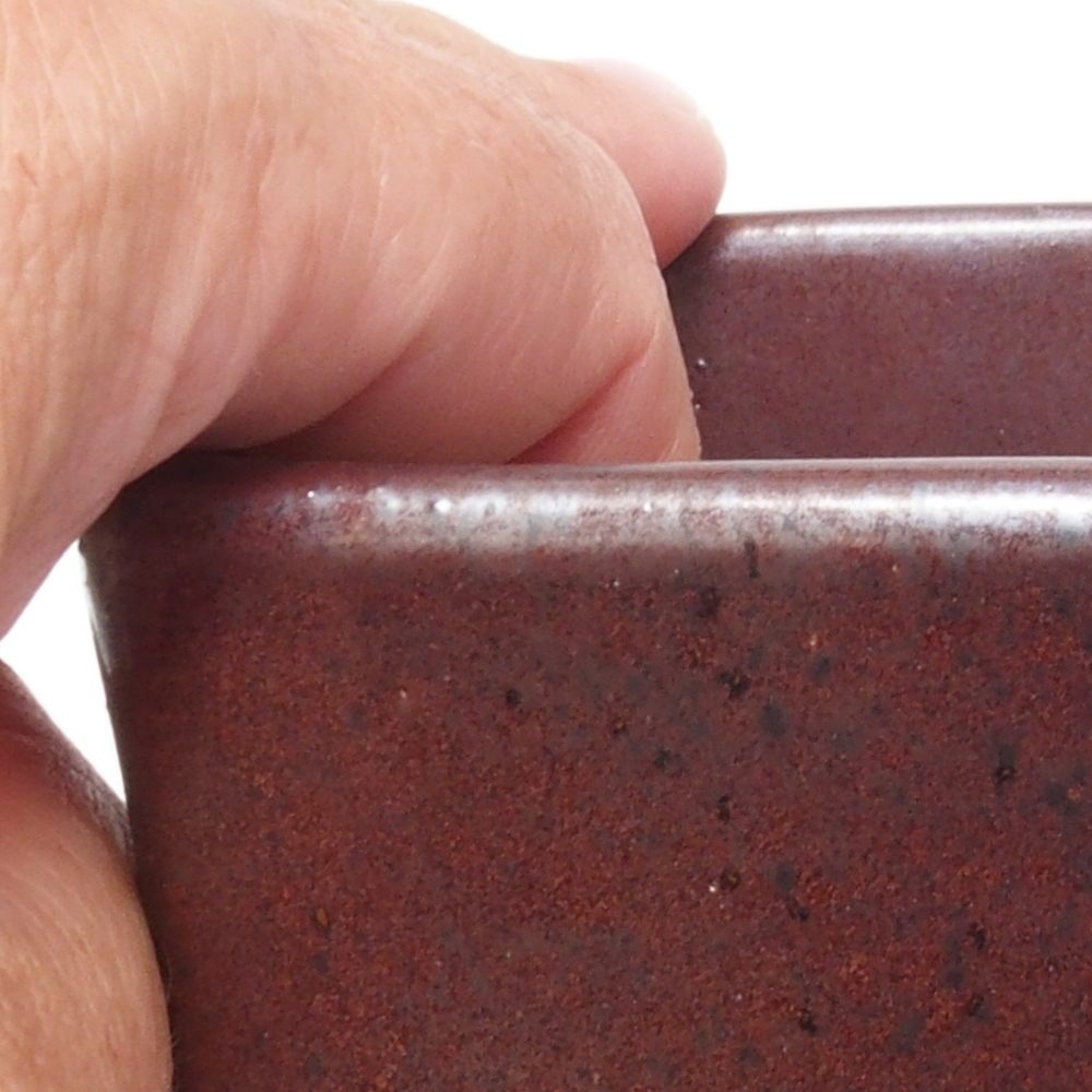 Cuenco bonsái de cerámica 8,5 x 8,5 x 11 cm, marrón