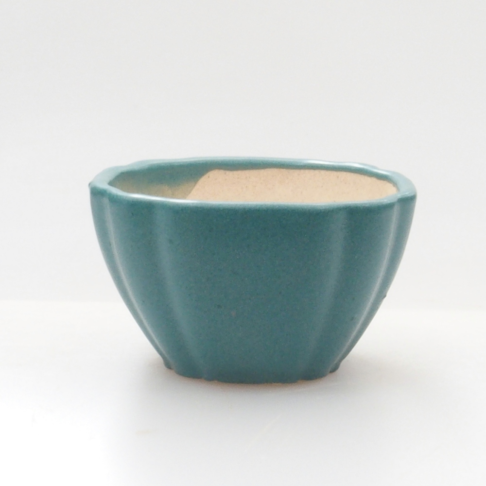 Cuenco bonsái de cerámica 6,5 x 5,5 x 4 cm, color azul