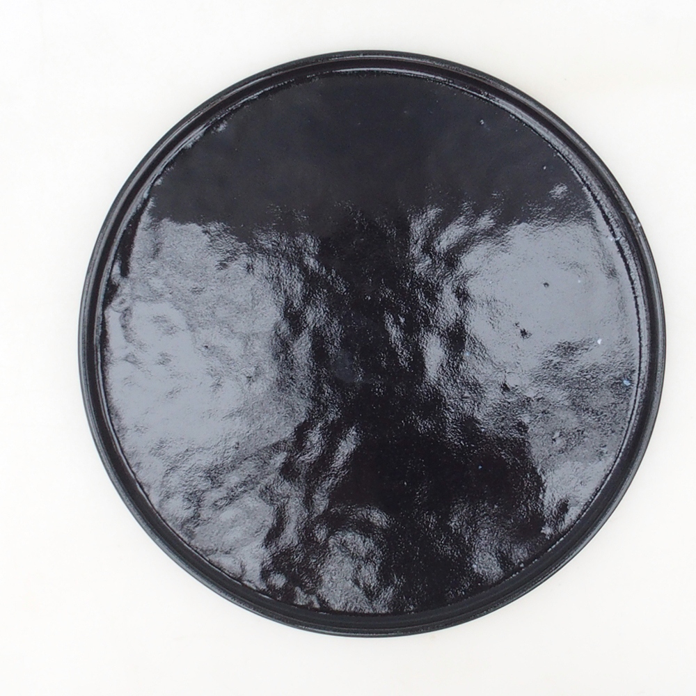 Consola redonda para bonsái D7-L - 28 x 28 x 1,5 cm - negra