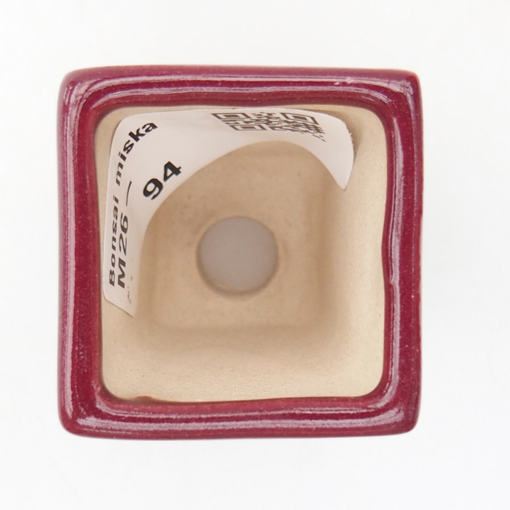 Mini cuenco bonsái 3,5 x 3,5 x 5 cm, color burdeos