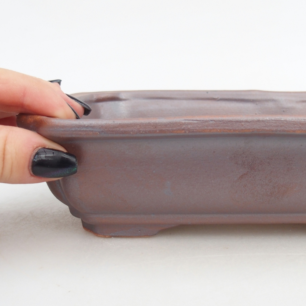 Cuenco bonsái de cerámica 18 x 13,5 x 5 cm, color metálico