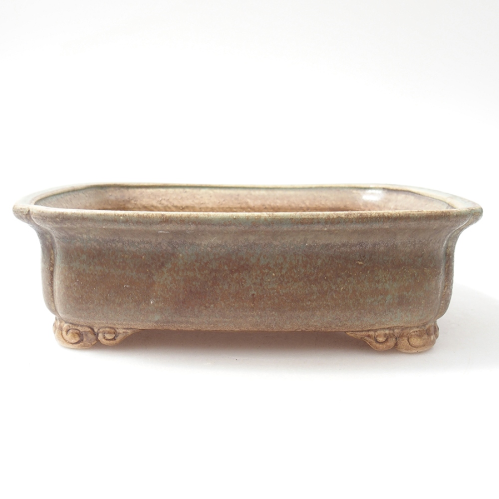 Cuenco bonsái de cerámica 19,5 x 16,5 x 6 cm, verde