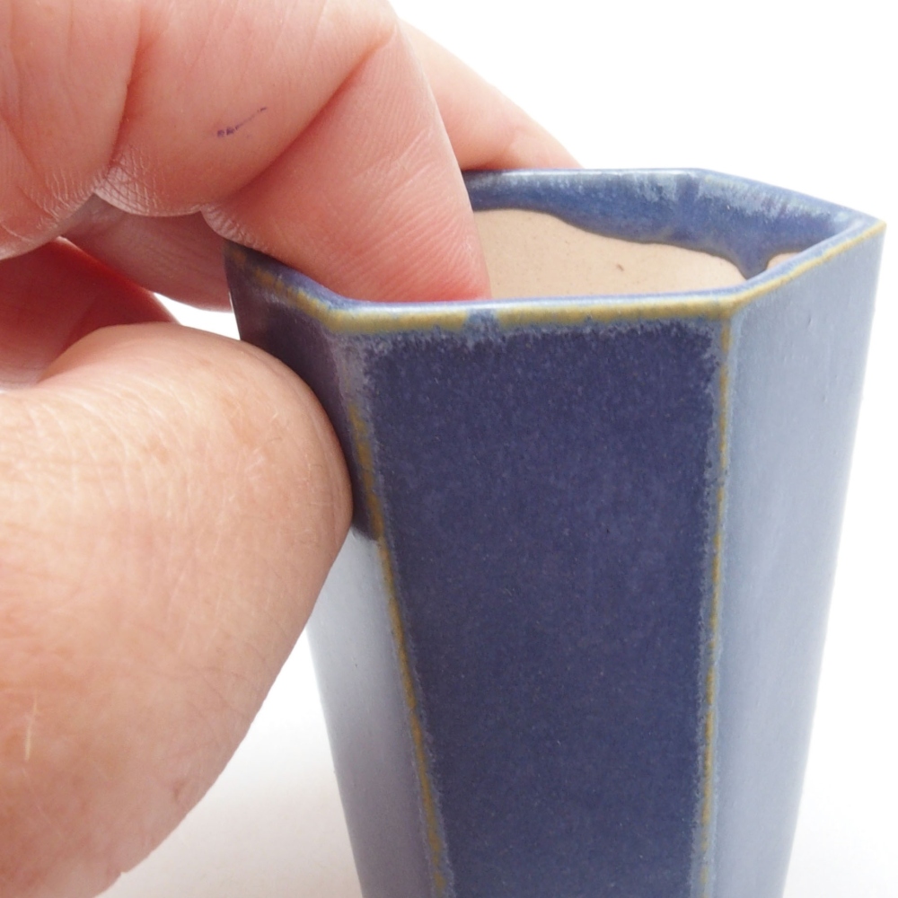 Cuenco mini bonsái 4,5 x 4,5 x 6,5 cm, color azul