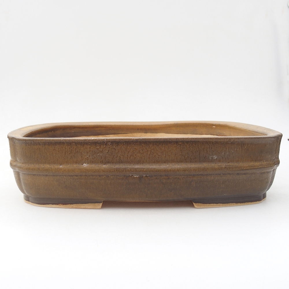 Cuenco bonsái de cerámica 29 x 23,5 x 7 cm, marrón