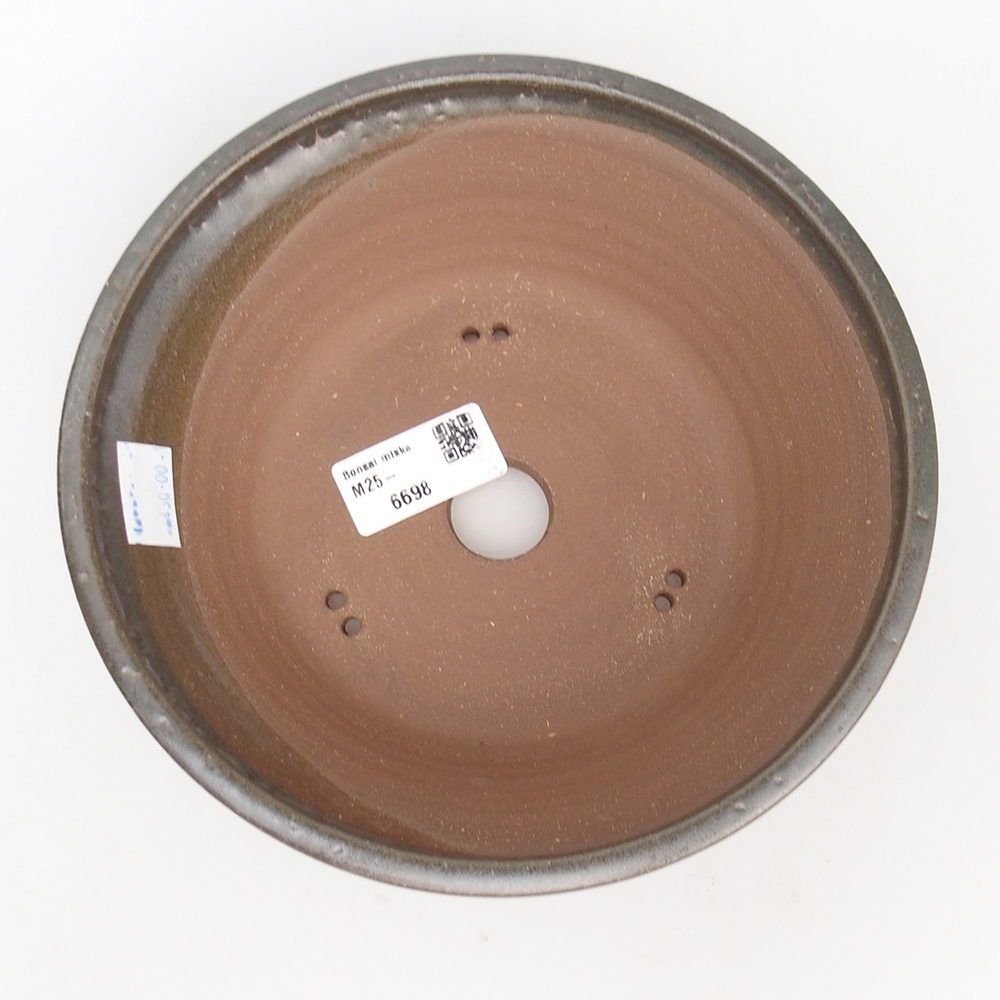 Cuenco bonsái de cerámica 19 x 19 x 6,5 cm, color metálico