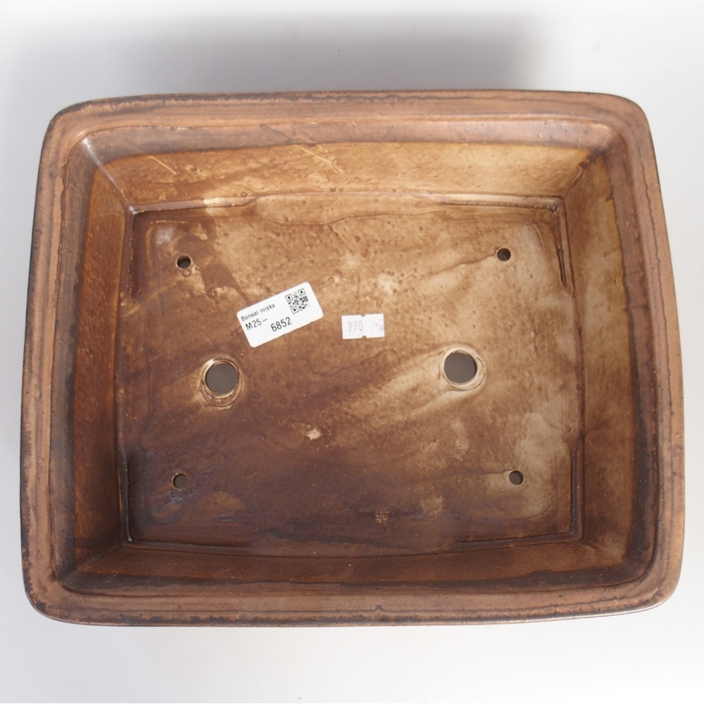 Cuenco bonsái de cerámica 29,5 x 24 x 8 cm, marrón