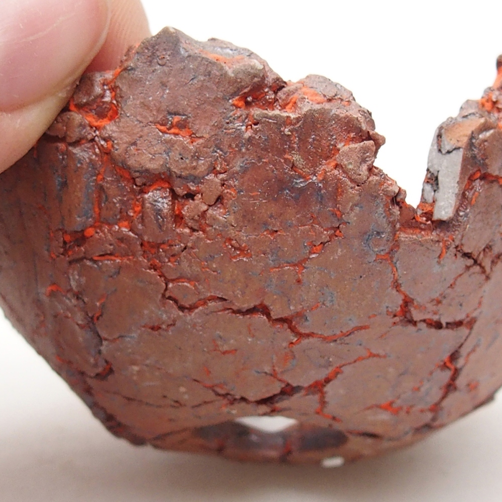 Concha de cerámica 7 x 7 x 4 cm , color naranja