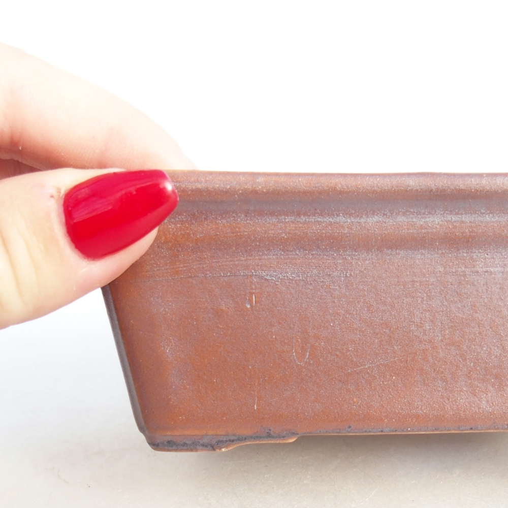 Cuenco bonsái de cerámica 11,5 x 8,5 x 4,5 cm, color metálico