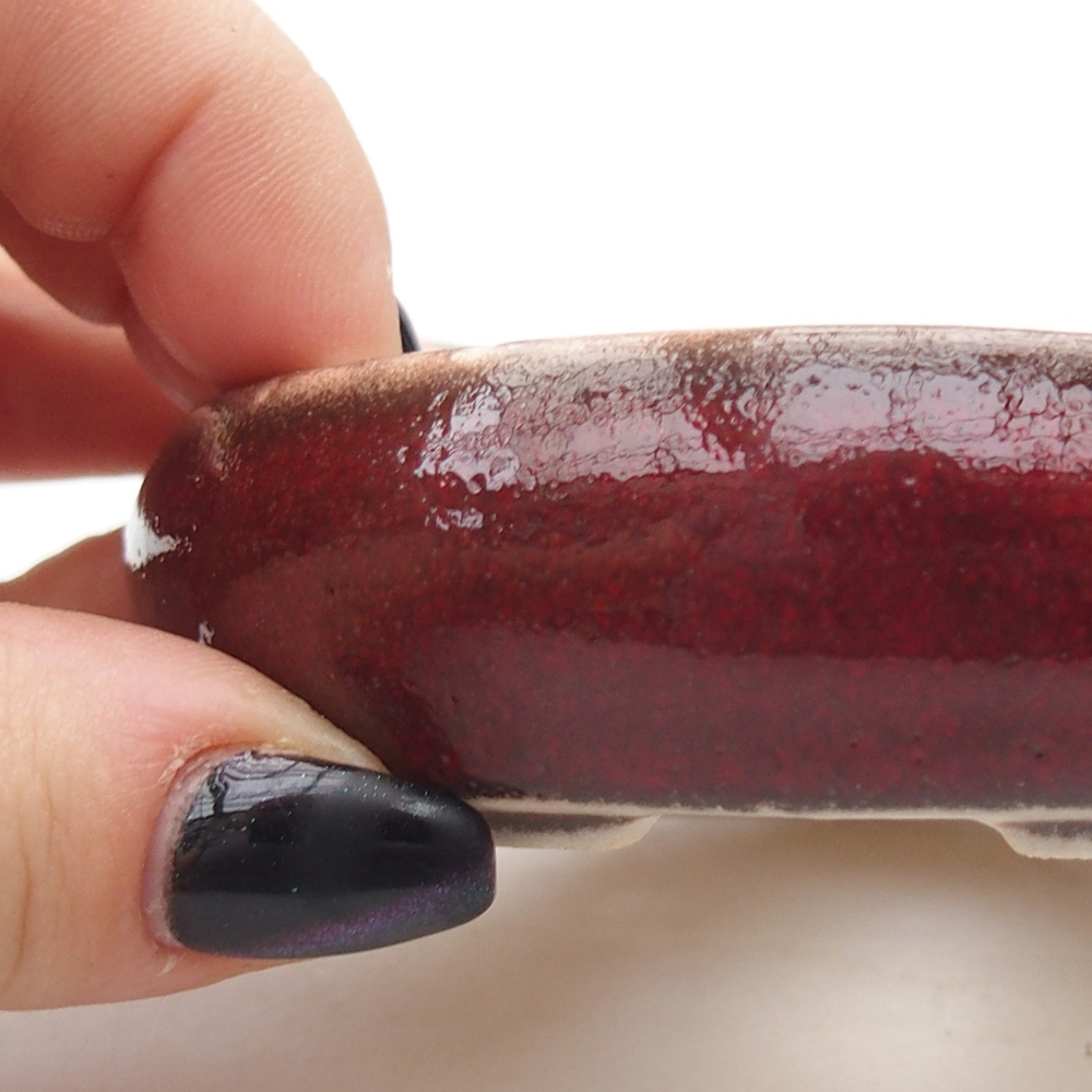 Cuenco mini bonsái 9 x 9 x 2,5 cm, color rojo