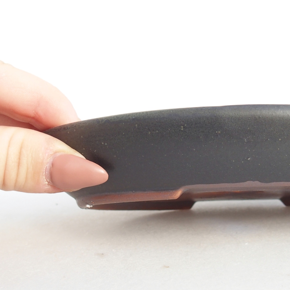 Cuenco bonsái de cerámica 15,5 x 11 x 2,5 cm, gris