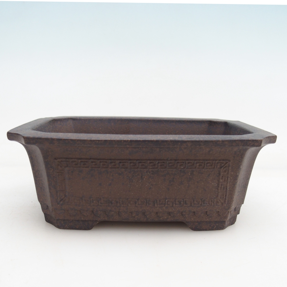 Cuenco bonsái de cerámica 15,5 x 10,5 x 6 cm, ocre parduzco