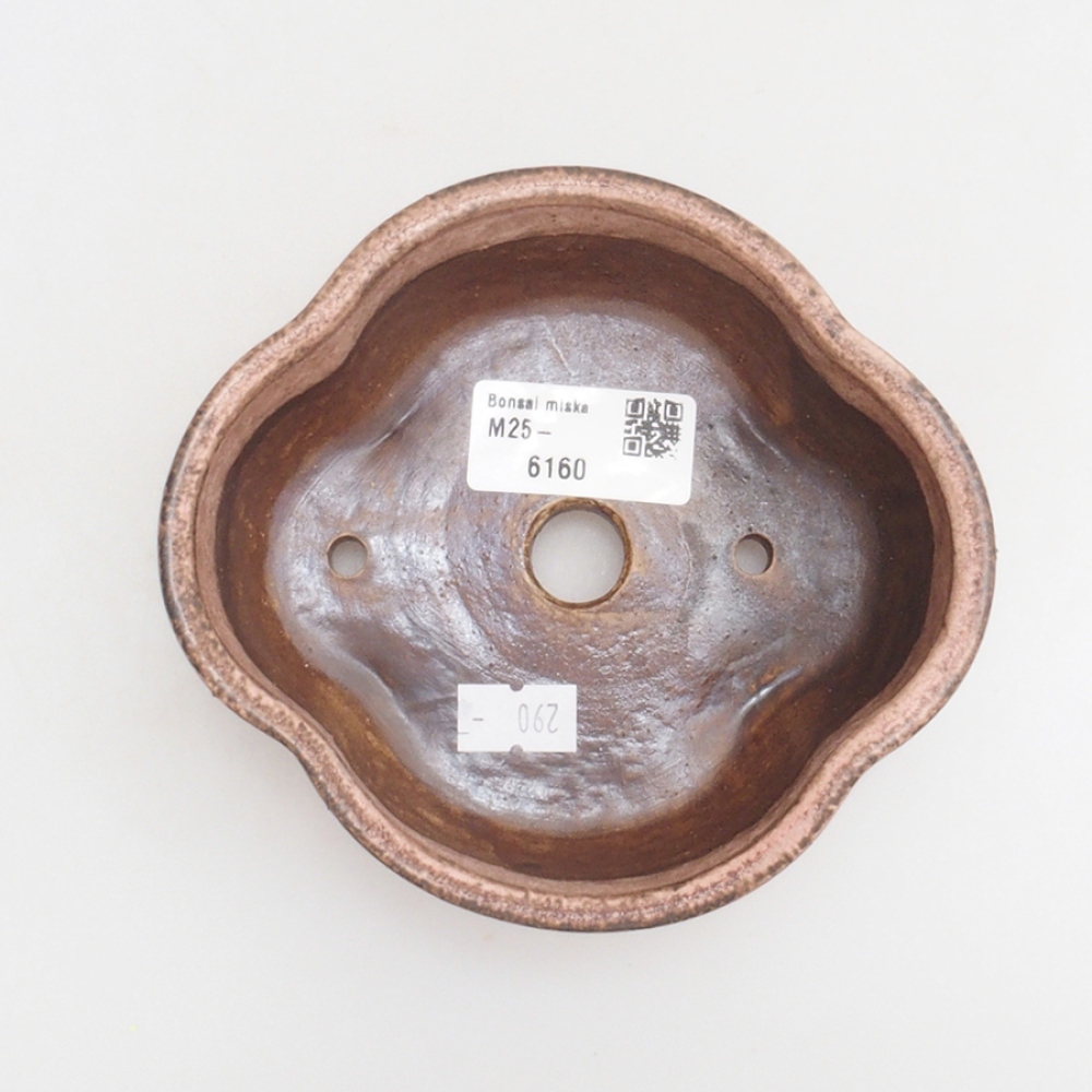 Cuenco bonsái de cerámica 10 x 8,5 x 4 cm, marrón