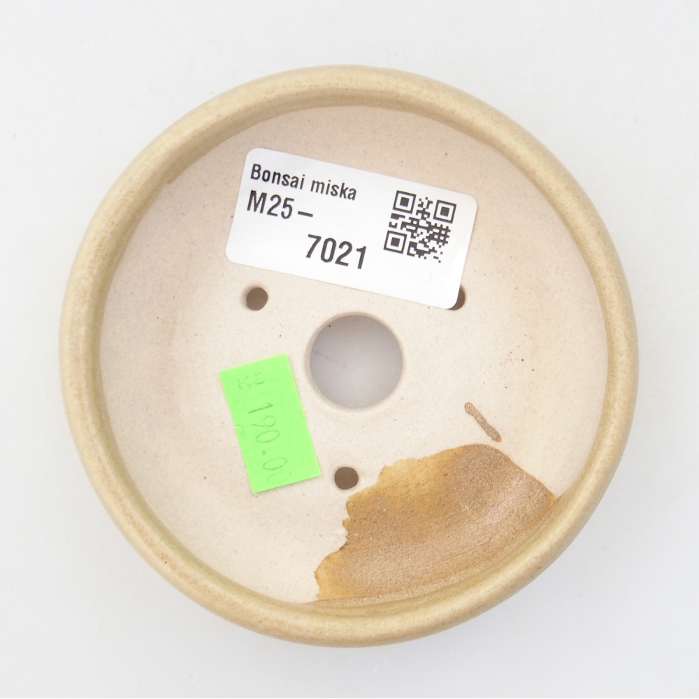 Cuenco bonsái de cerámica 9 x 9 x 2,5 cm, color beige