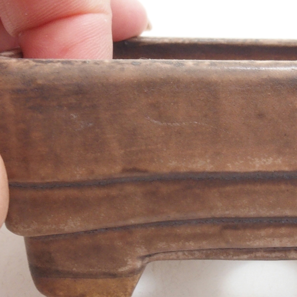 Cuenco bonsái de cerámica 10 x 8,5 x 4 cm, marrón