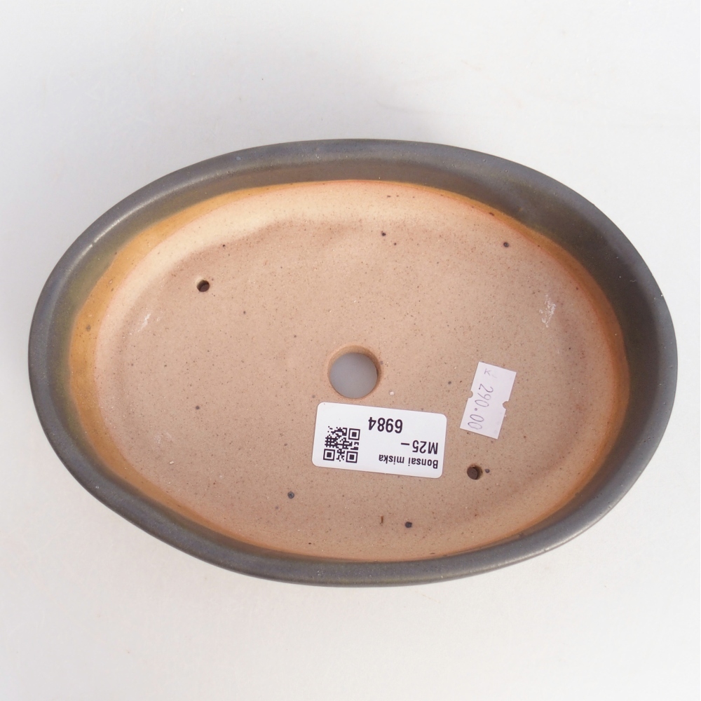 Cuenco bonsái de cerámica 18,5 x 13 x 4,5 cm, gris