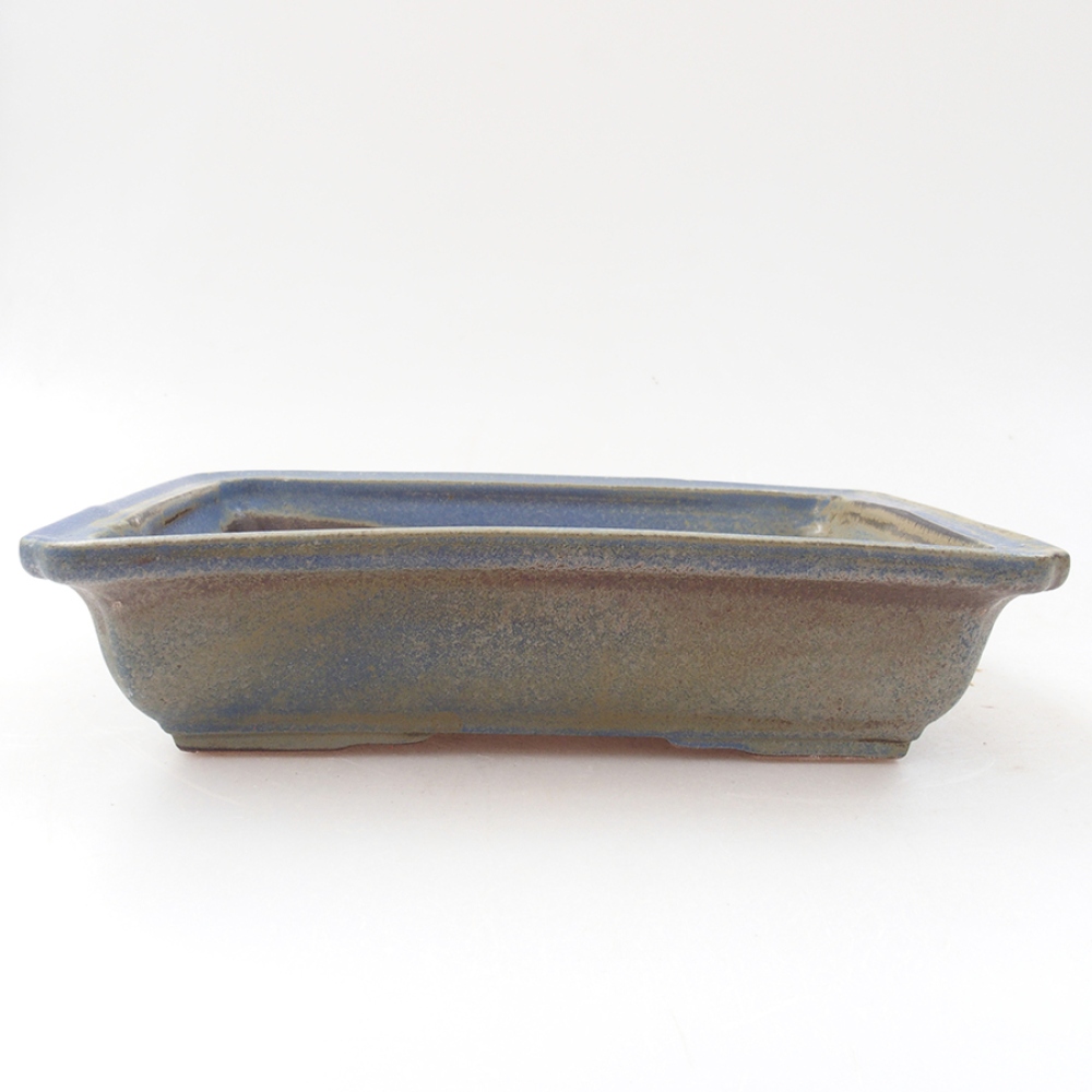 Cuenco bonsái de cerámica 17,5 x 13 x 4 cm, color azul