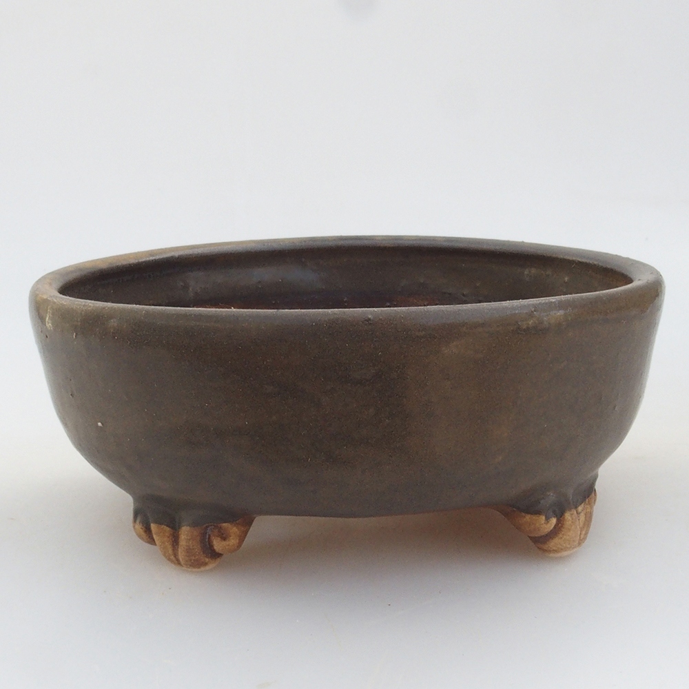 Cuenco bonsái de cerámica 10 x 8,5 x 4 cm, marrón