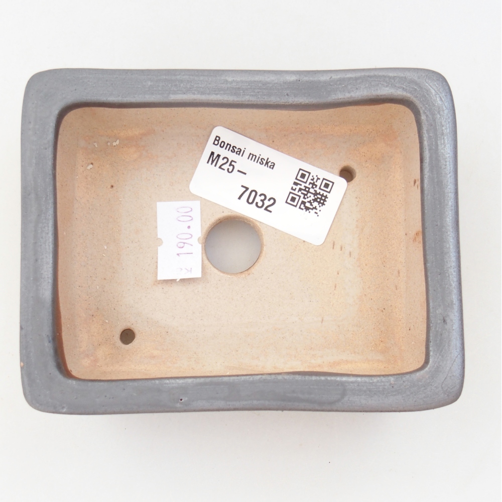 Cuenco bonsái de cerámica 11 x 8,5 x 3,5 cm, color metálico