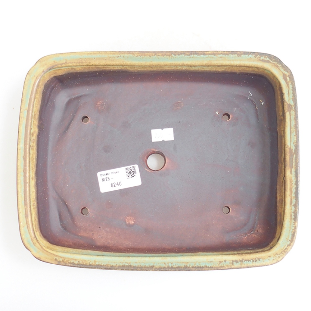 Cuenco bonsái de cerámica 24,5 x 19 x 7 cm, verde