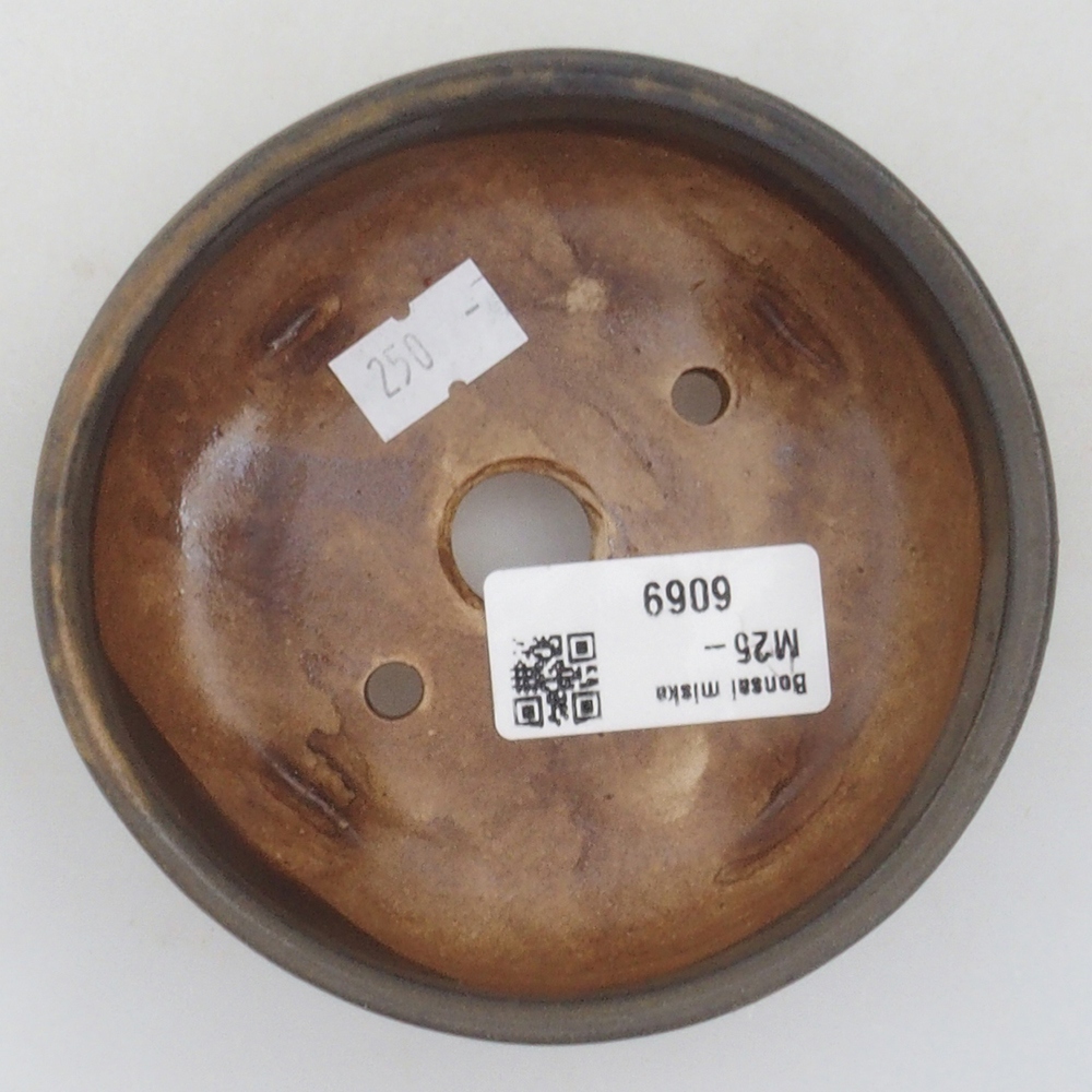 Cuenco bonsái de cerámica 10 x 8,5 x 4 cm, marrón