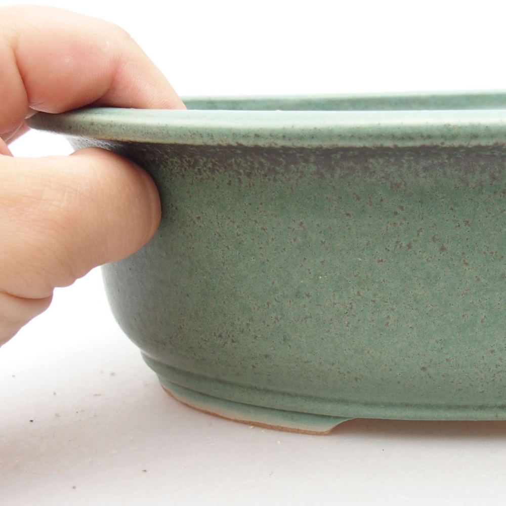 Cuenco bonsái de cerámica 23 x 19,5 x 7 cm, verde