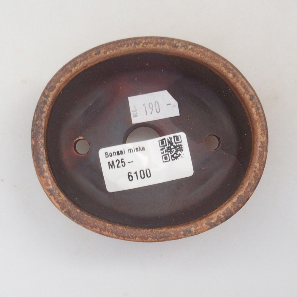 Cuenco bonsái de cerámica 10 x 8,5 x 4 cm, marrón
