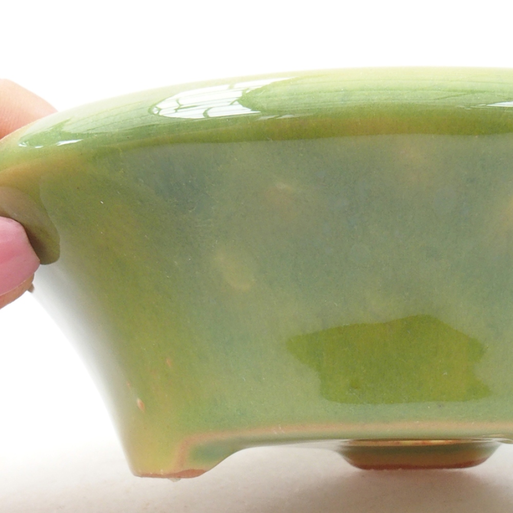 Cuenco bonsái de cerámica 13,5 x 13,5 x 5 cm, verde