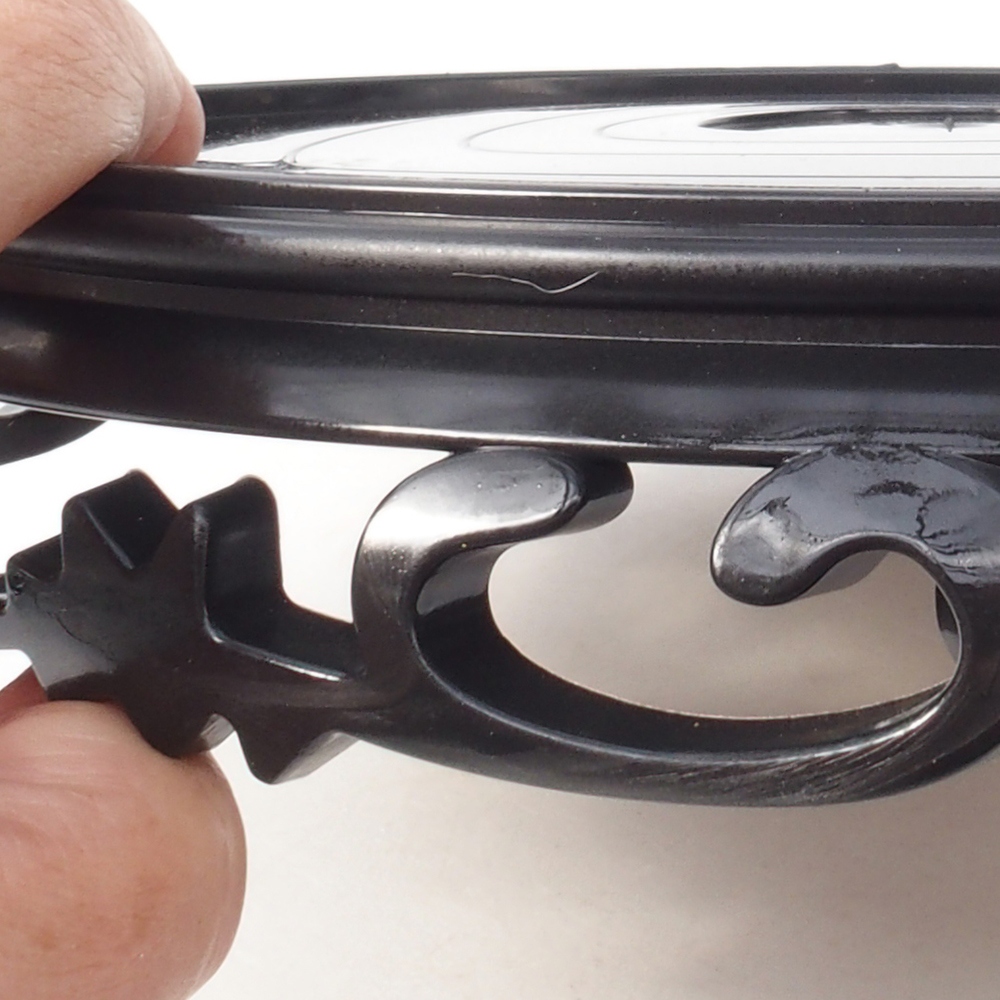 Mesa de plástico para bonsái redonda 21 x 21 x 5 cm, negra