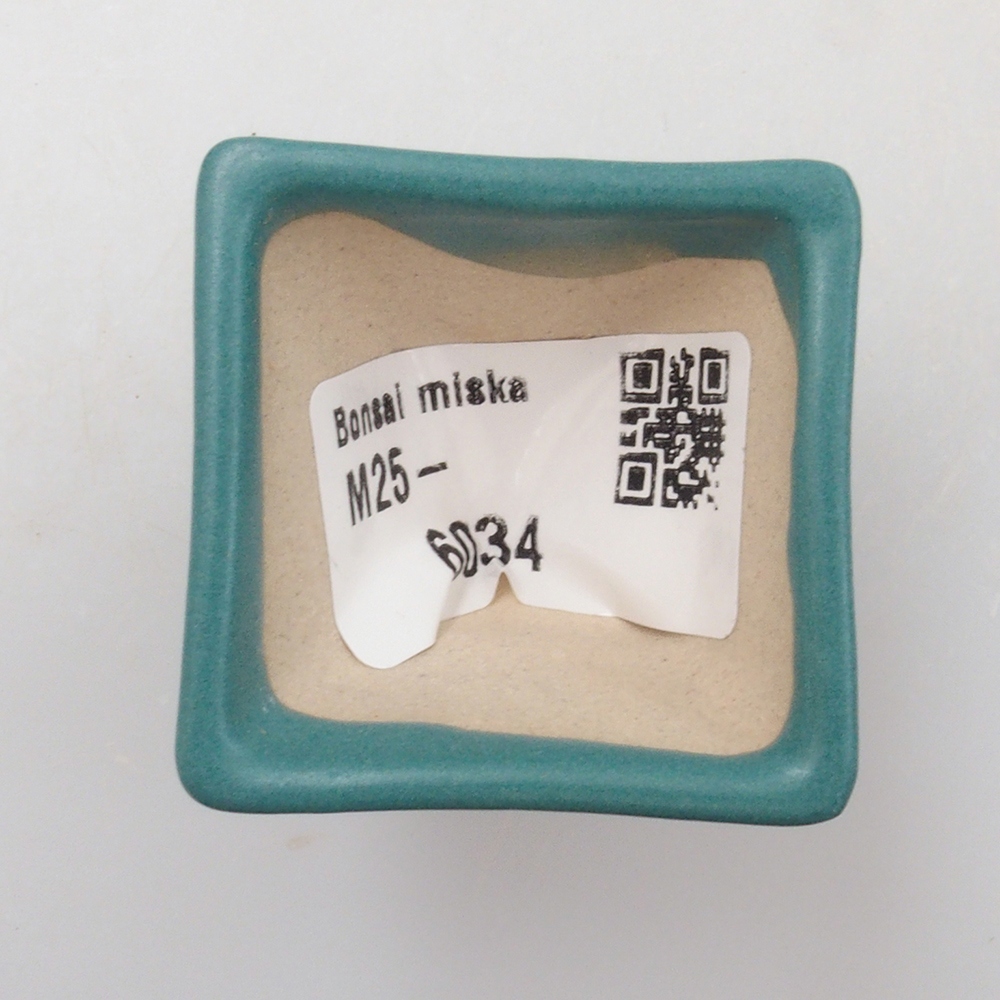 Cuenco bonsái de cerámica 6,5 x 5,5 x 4 cm, color azul