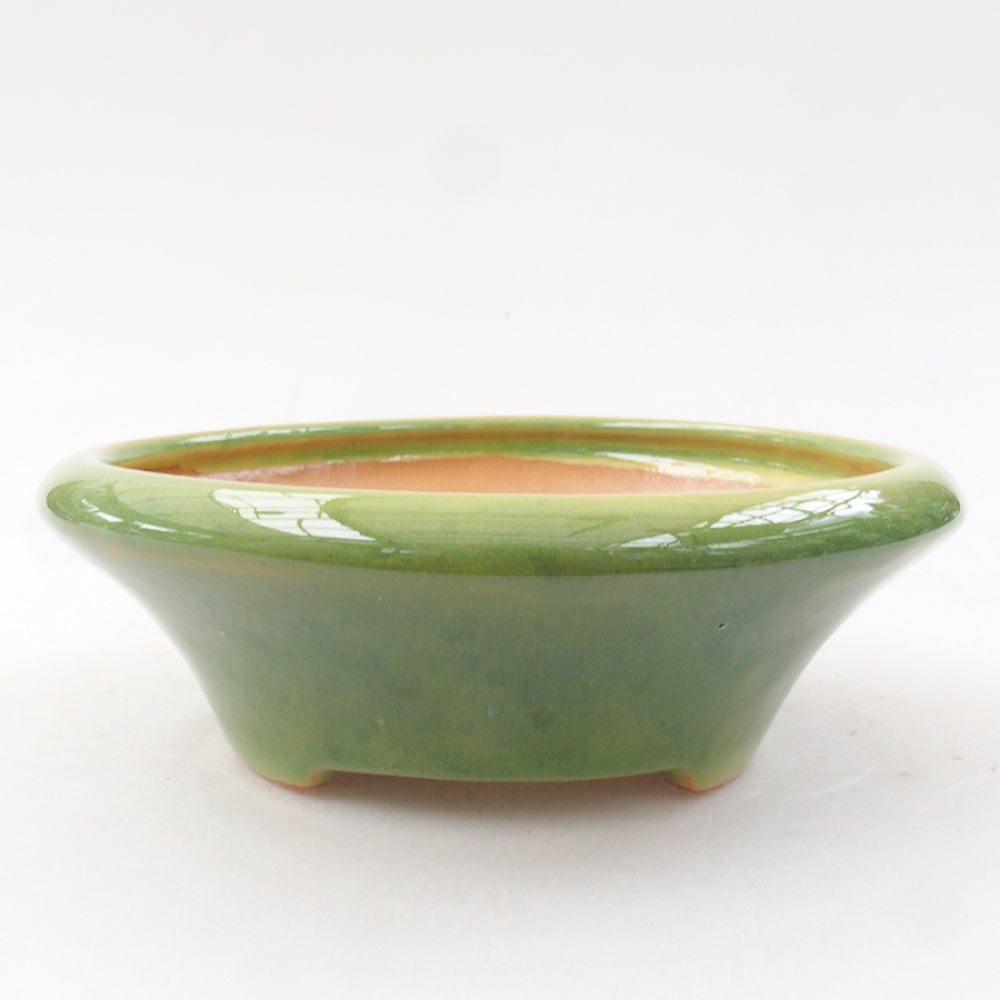 Cuenco bonsái de cerámica 13,5 x 13,5 x 5 cm, verde