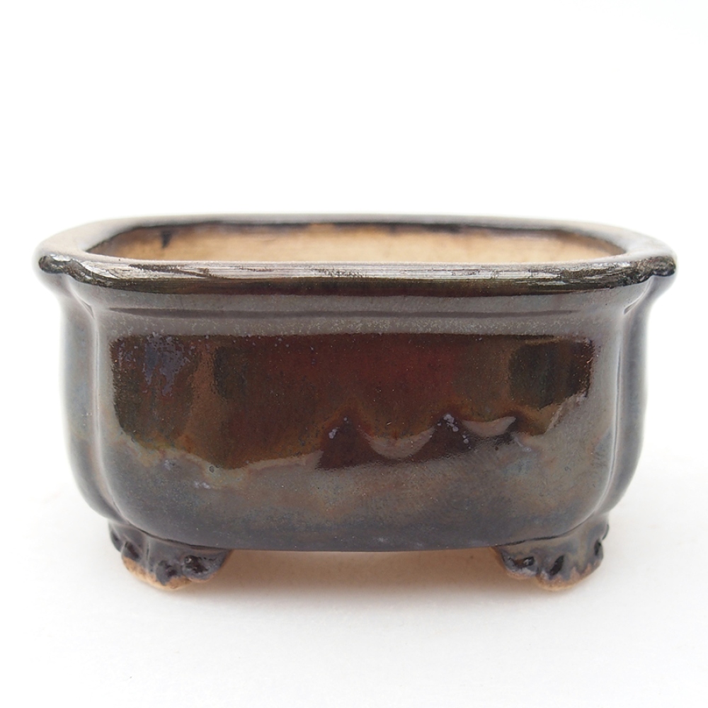 Cuenco bonsái de cerámica 7,5 x 7 x 4 cm, color negro