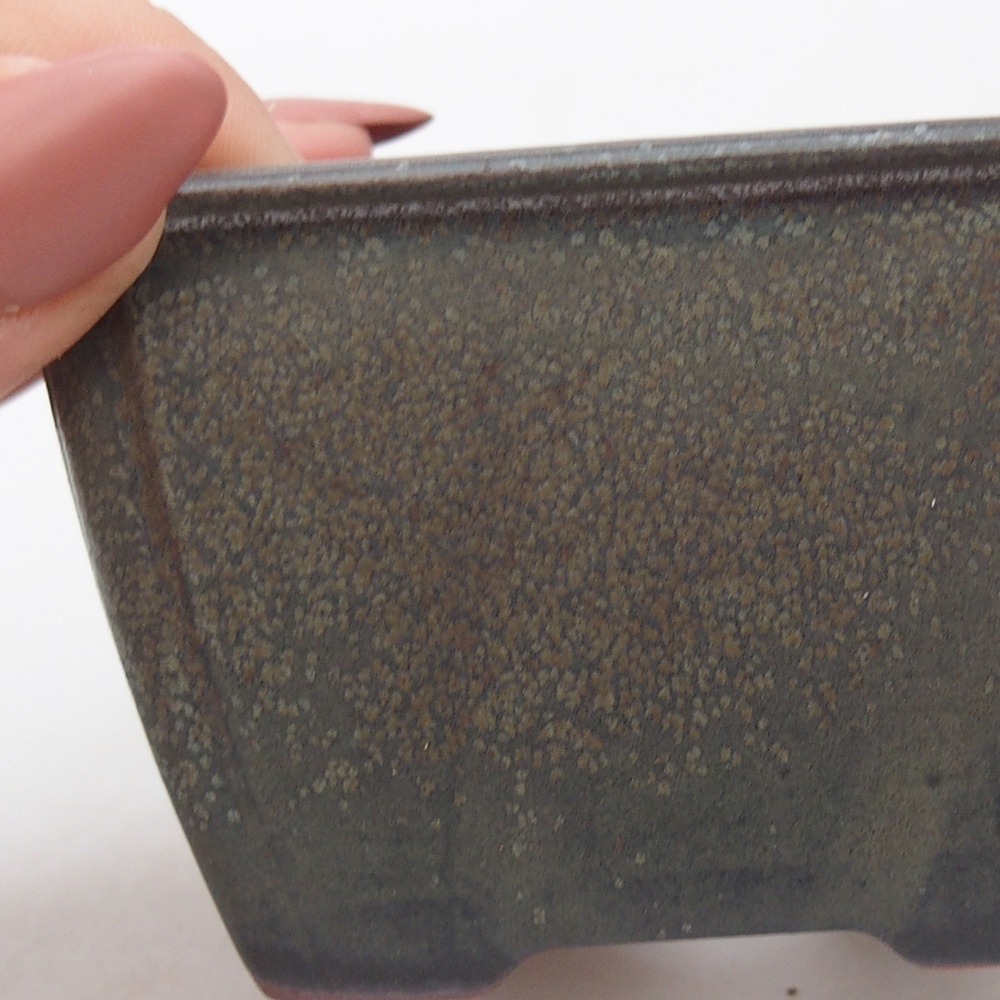 Cuenco bonsái de cerámica 8,5 x 8,5 x 5 cm, gris