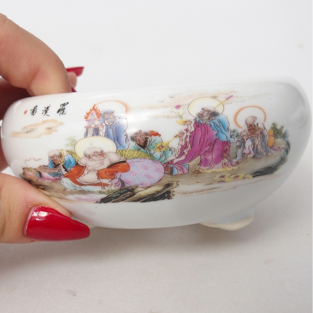 Cuenco bonsái de cerámica 10 x 10 x 5 cm, color blanco