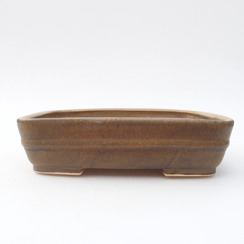 Cuenco bonsái de cerámica 17,5 x 14 x 4,5 cm, marrón